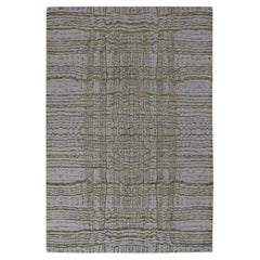 6
x8
9" Gris Ganso, Fino Jacquard Moderno Tejido a Mano, Lana y Seda Artística, Alfombra