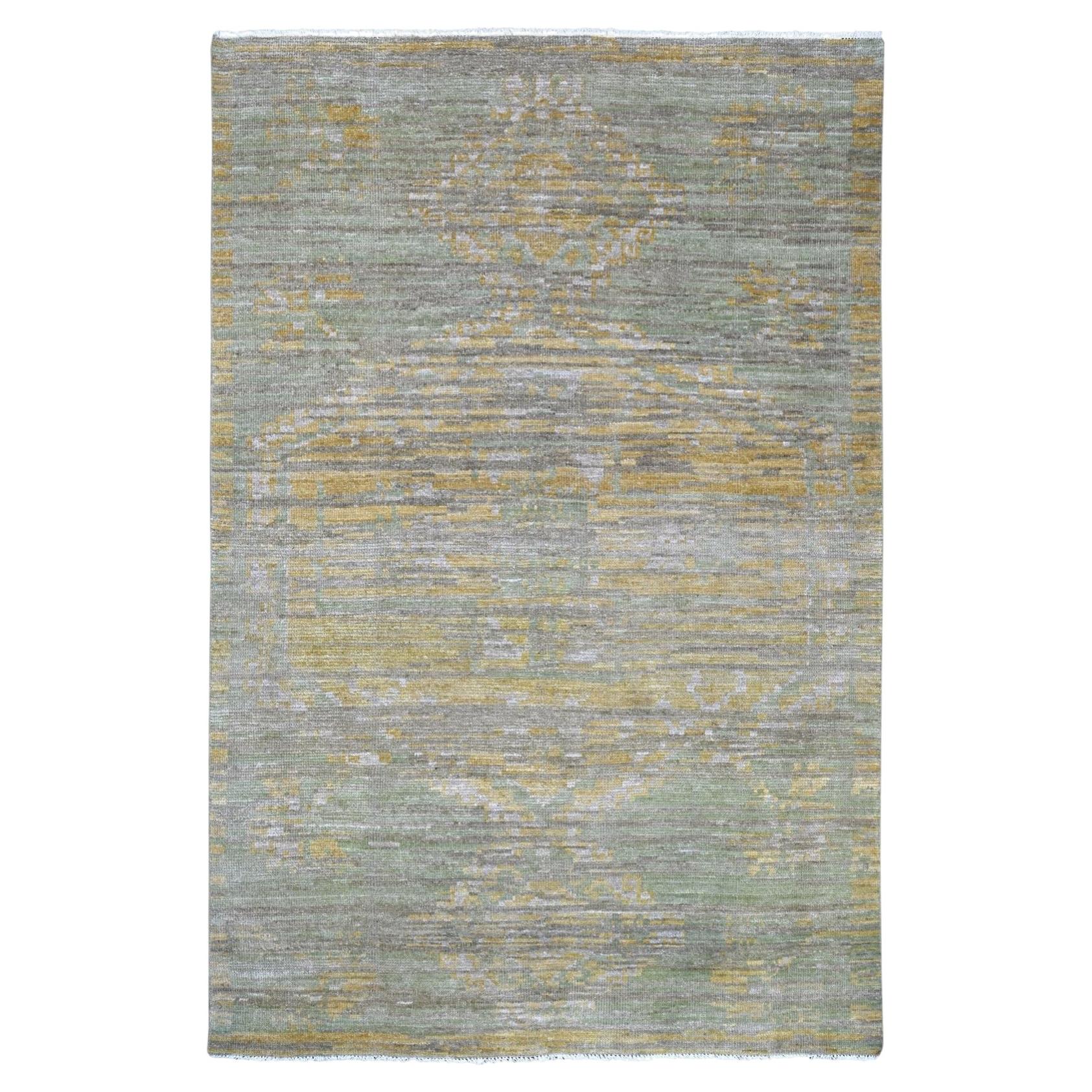 6'x8'9" Gray Whimsical Collection High Mountain Wool Hand Knotted Modern Rug