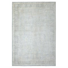 6'x8'9" Hand Knotted Gray Stone Wash Peshawar Extra Soft Wool Oriental Rug