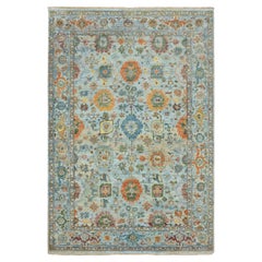 6
x9
 Baby Blue Sultanabad Reimagined Hand Knotted Pure Wool Zero Pile Rug