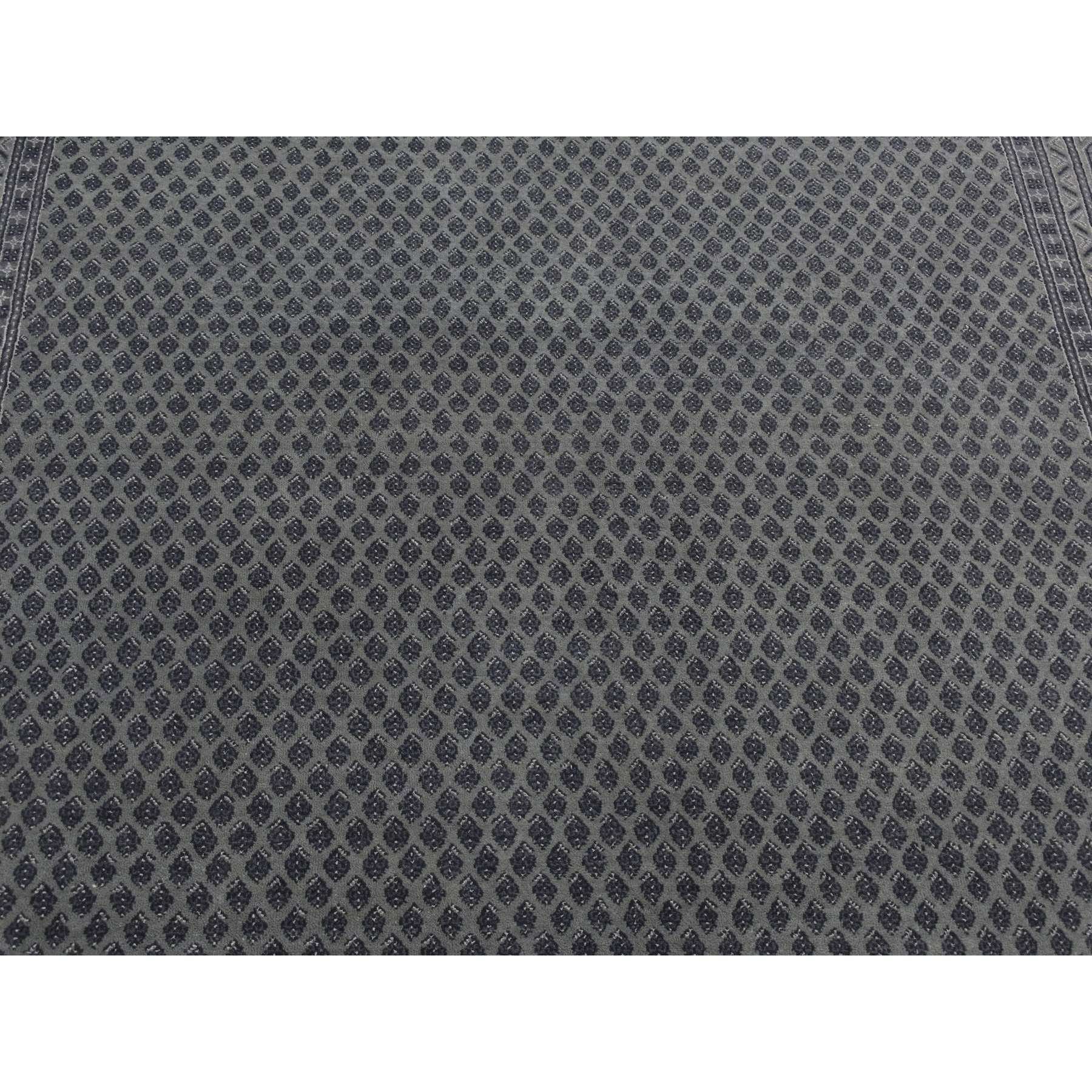 6'x9' Battleship Gray, Sarouk Mir, Wool and Silk Hand Knotted Oriental Rug For Sale 2