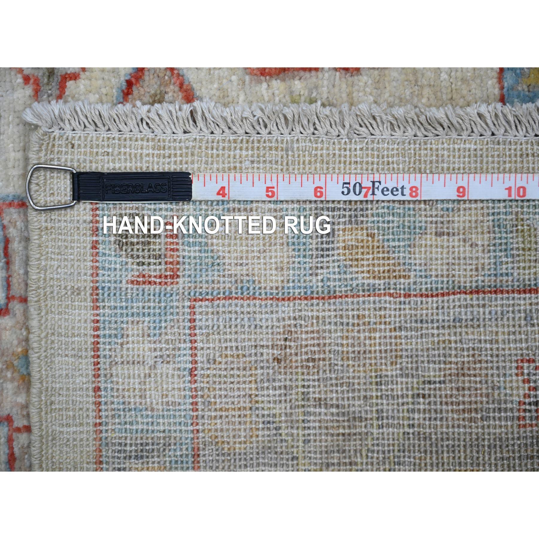 6'x9' Beige, Extra Soft Wool Hand Knots Rugs, Finer Peshawar Rug Neuf - En vente à Carlstadt, NJ