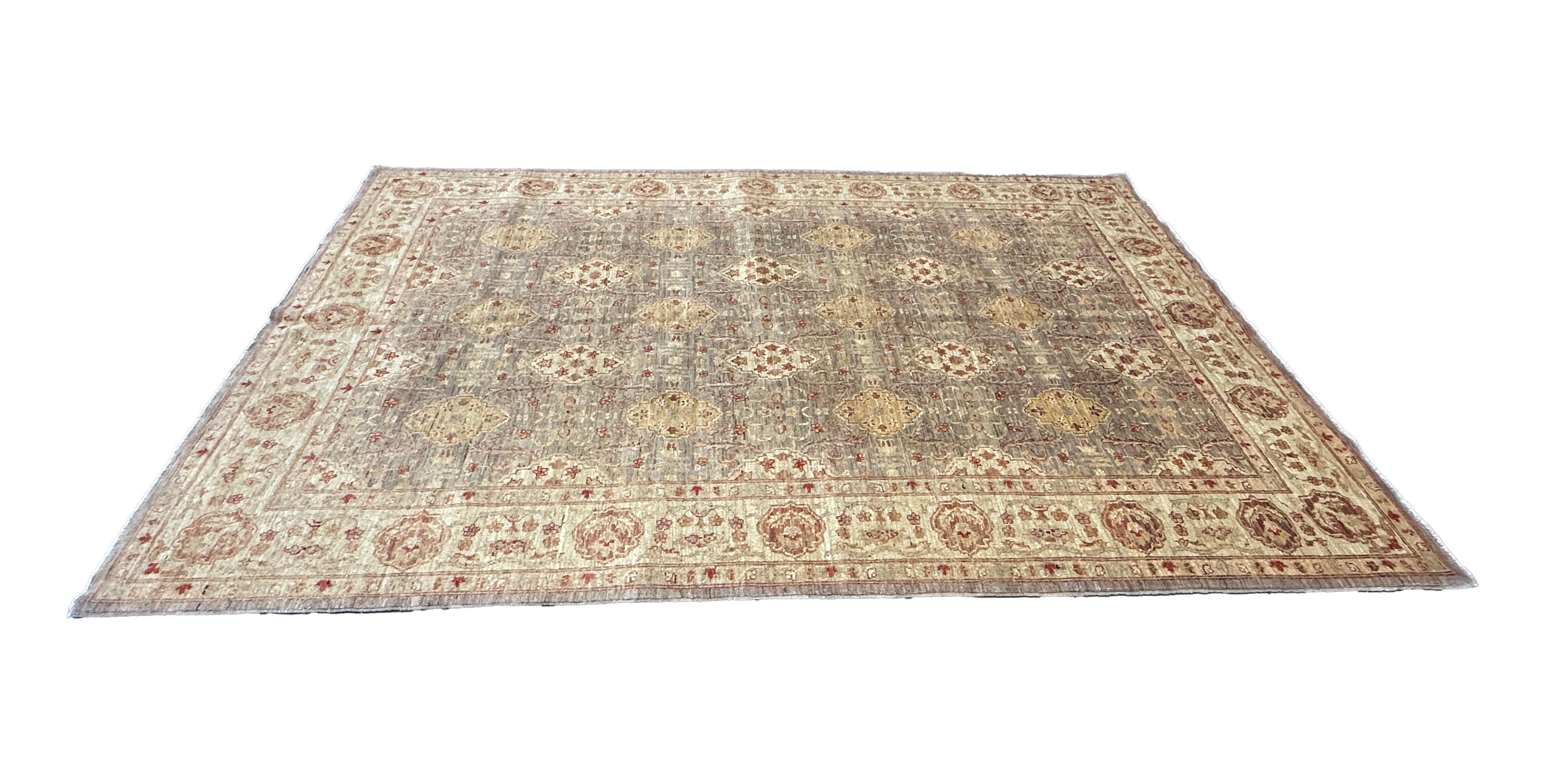 Enhance your living space with the timeless elegance of our Traditional Design Area Rug, measuring 6.1x8.7 feet. This stunning rug features a rich color palette of orange, brown, and beige, creating a warm and inviting atmosphere. The ornate pattern