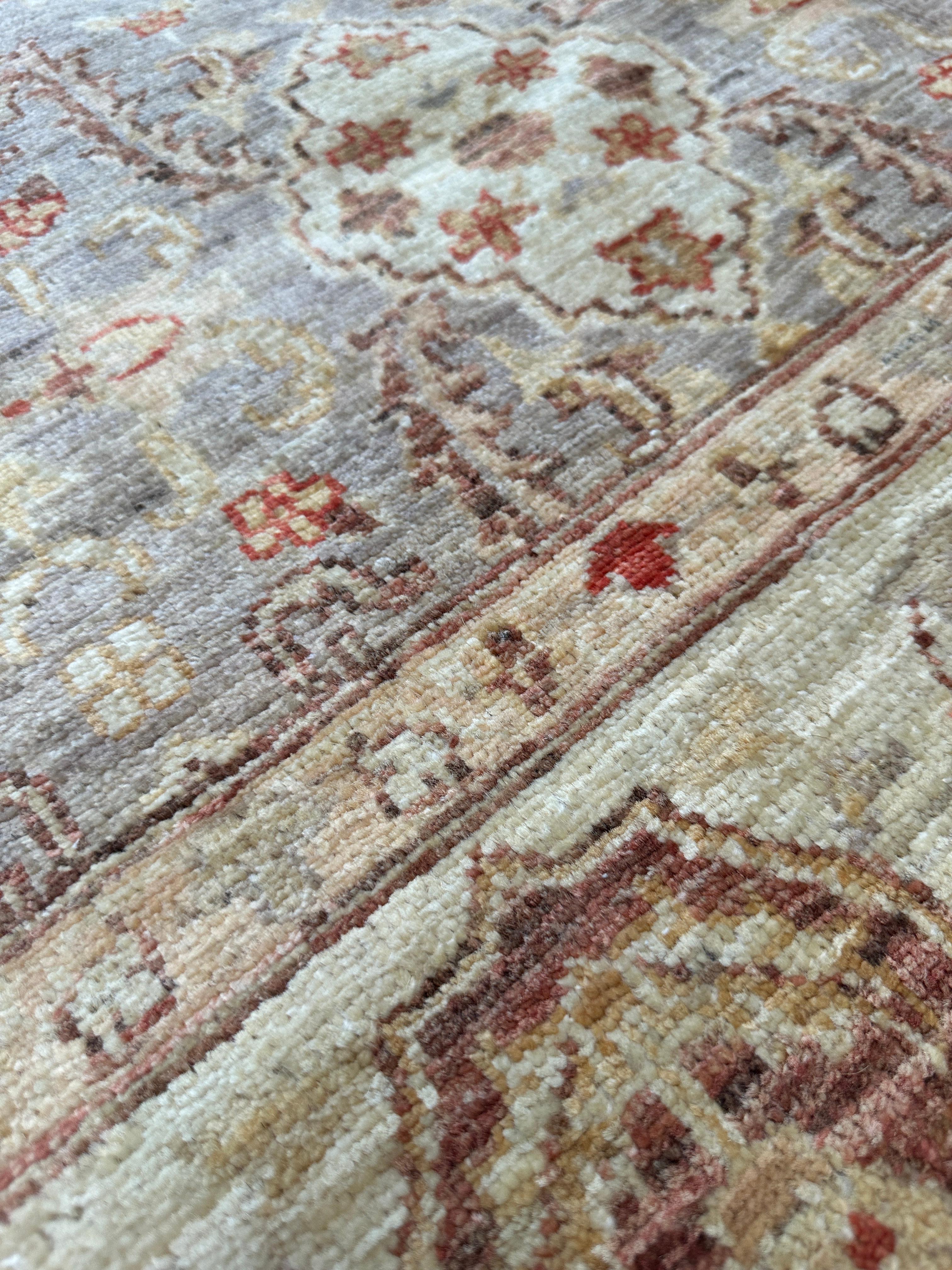 Contemporary 6x9 Beige, Orange, and Brown Traditional Area Rug For Sale