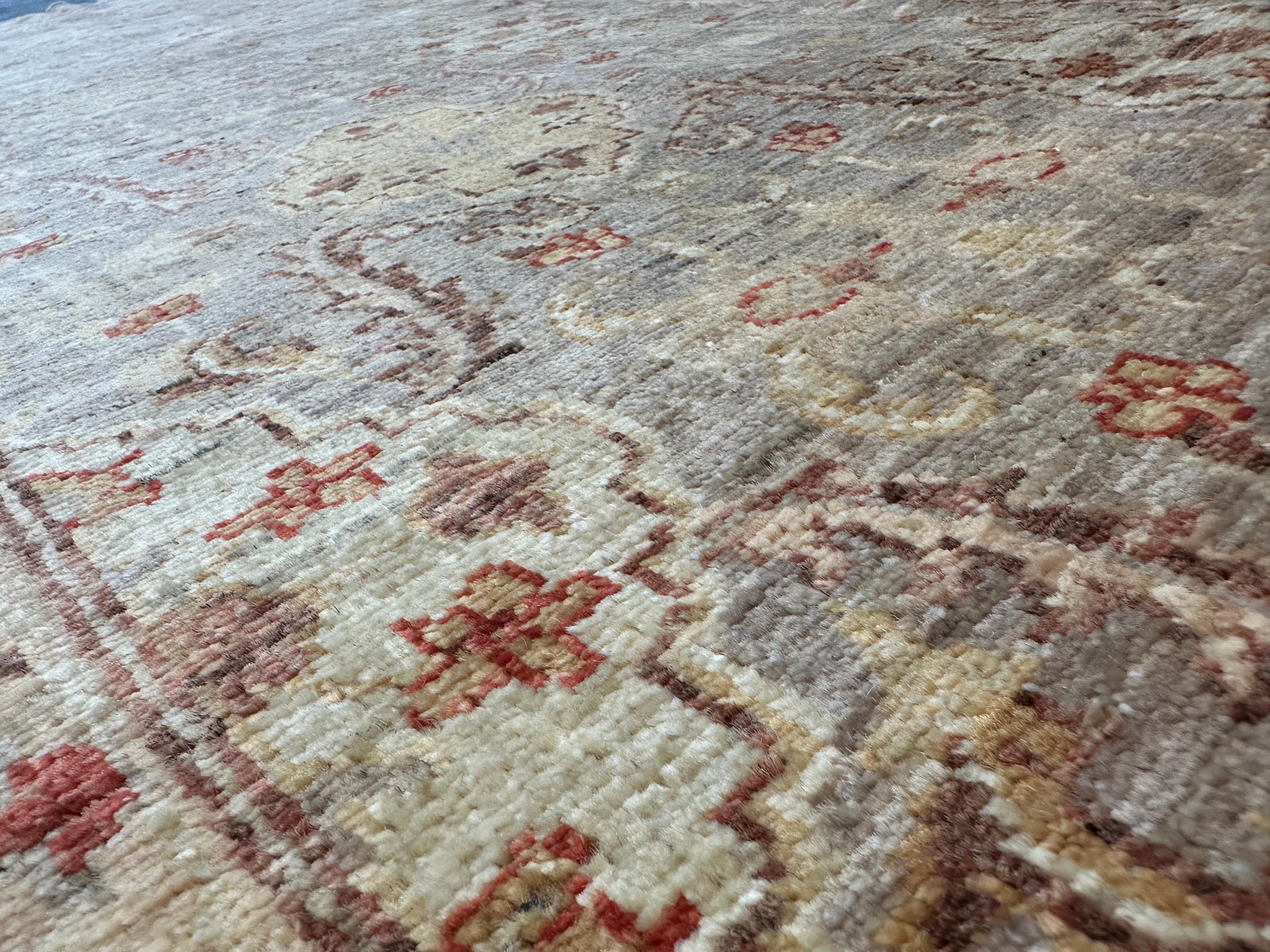 Wool 6x9 Beige, Orange, and Brown Traditional Area Rug For Sale