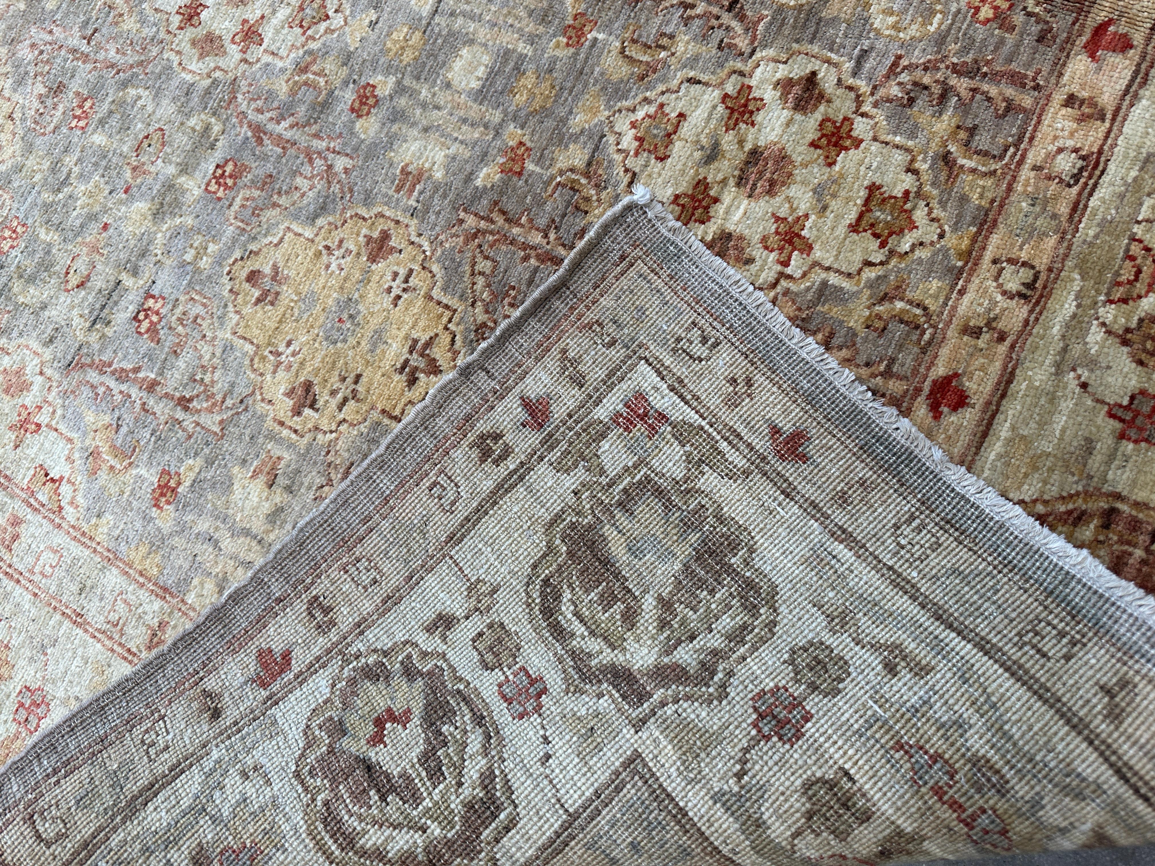 6x9 Beige, Orange, and Brown Traditional Area Rug For Sale 1
