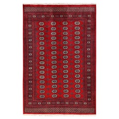 6
x9
 Brick Red Hand Knotted Princess Bokara Tribal Medallions Soft Wool Rug