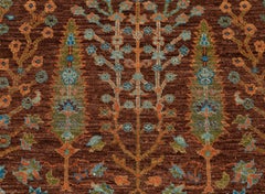 6x9 Brown Cypress Tree Of Persian Hand Knotted Wool Rug ( JC-5323 )