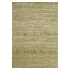 6'x9' Brown Denser Weave Modern Grass Design Hand Knotted Wool & Silk Rug