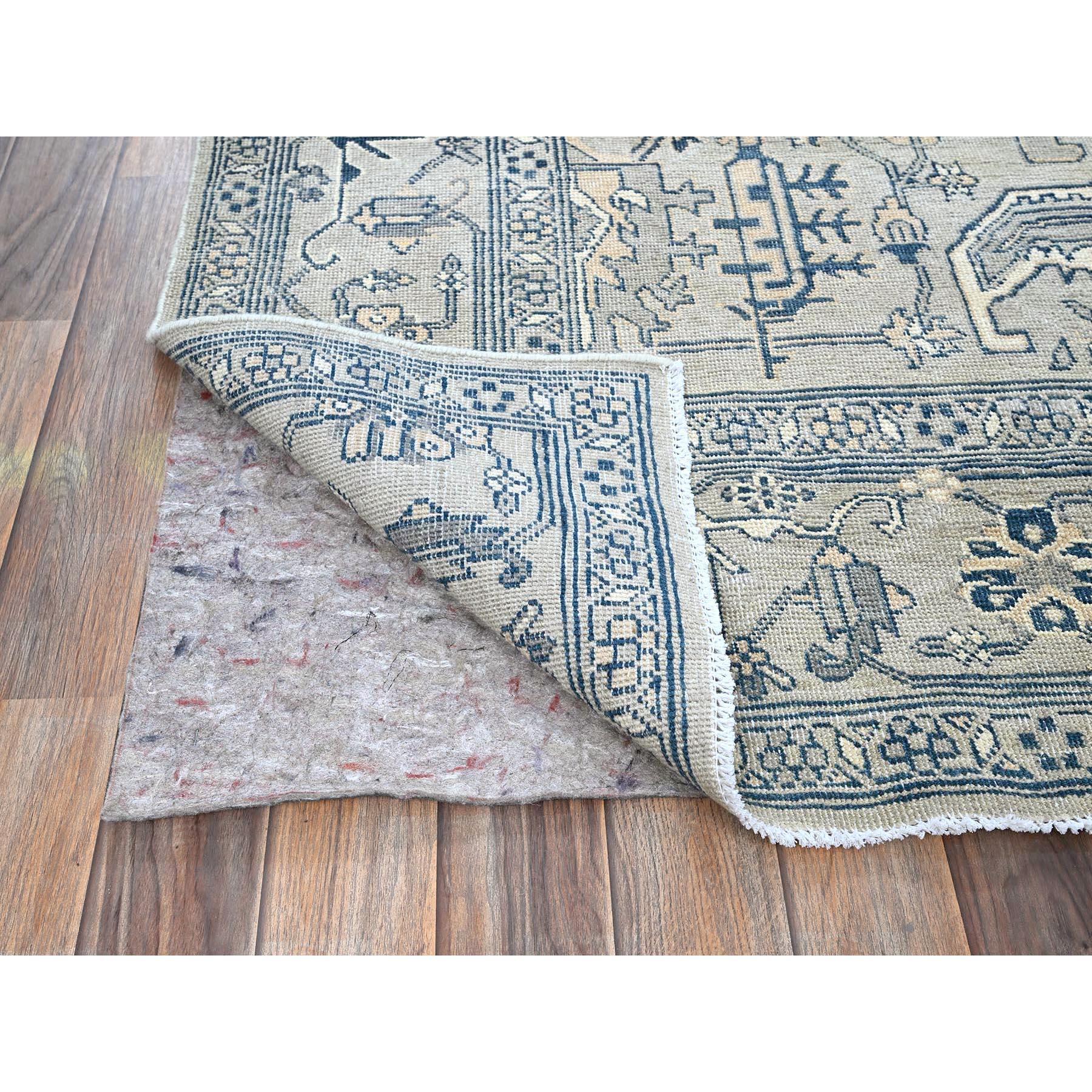 Noué à la main 6'x9' Cloud Gray Serapi Heriz Medallion Design 100% Wool Hand Knotsted Rugs (tapis noué à la main) en vente
