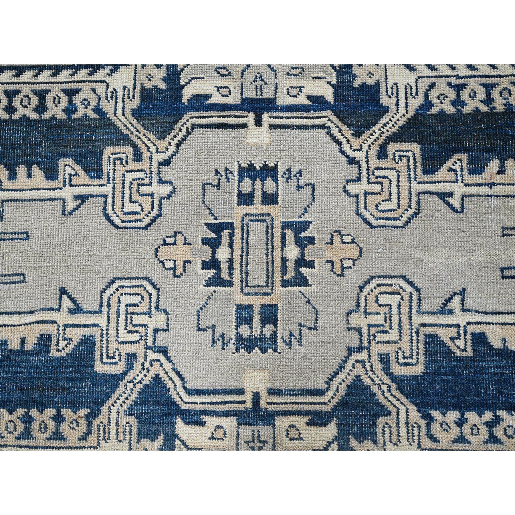 6'x9' Cloud Gray Serapi Heriz Medallion Design 100% Wool Hand Knotsted Rugs (tapis noué à la main) en vente 1