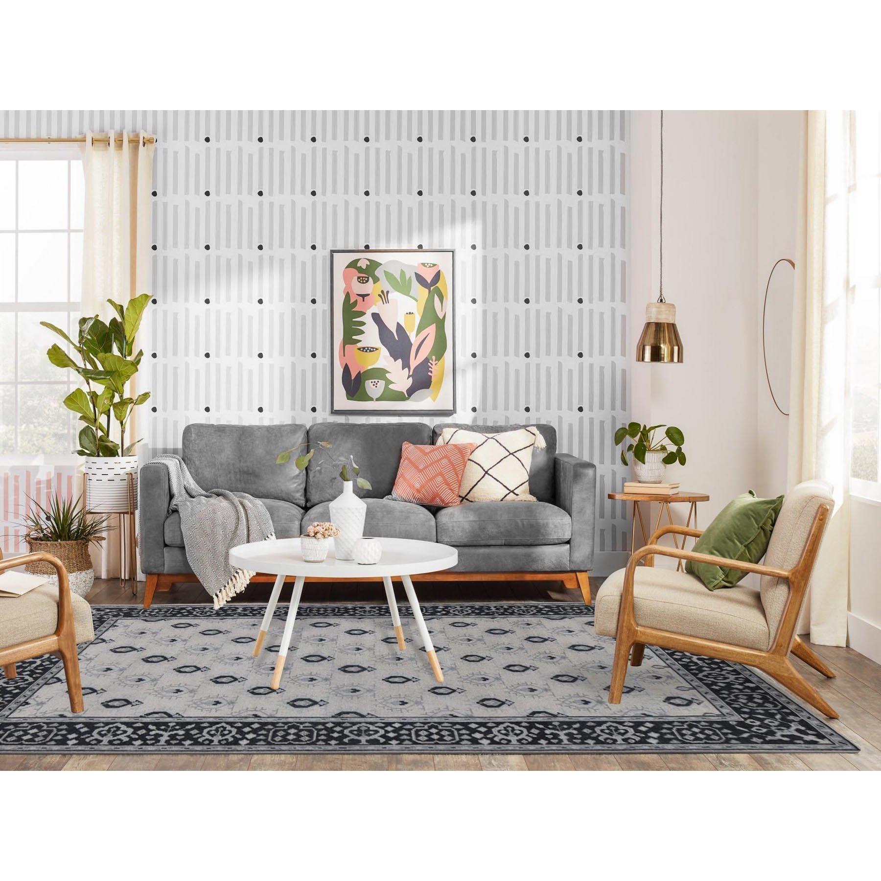 Cream Color, Small Intricate Repetitive Design, Cropped Thin, Pure Wool Hand Knotted Oriental Rug
Primary materials: Wool
Latex: No Pile 
height: 0.25 Inches
Style: Transitional
Primary color: Ivory
Secondary colors: Gray
Pattern: Oriental