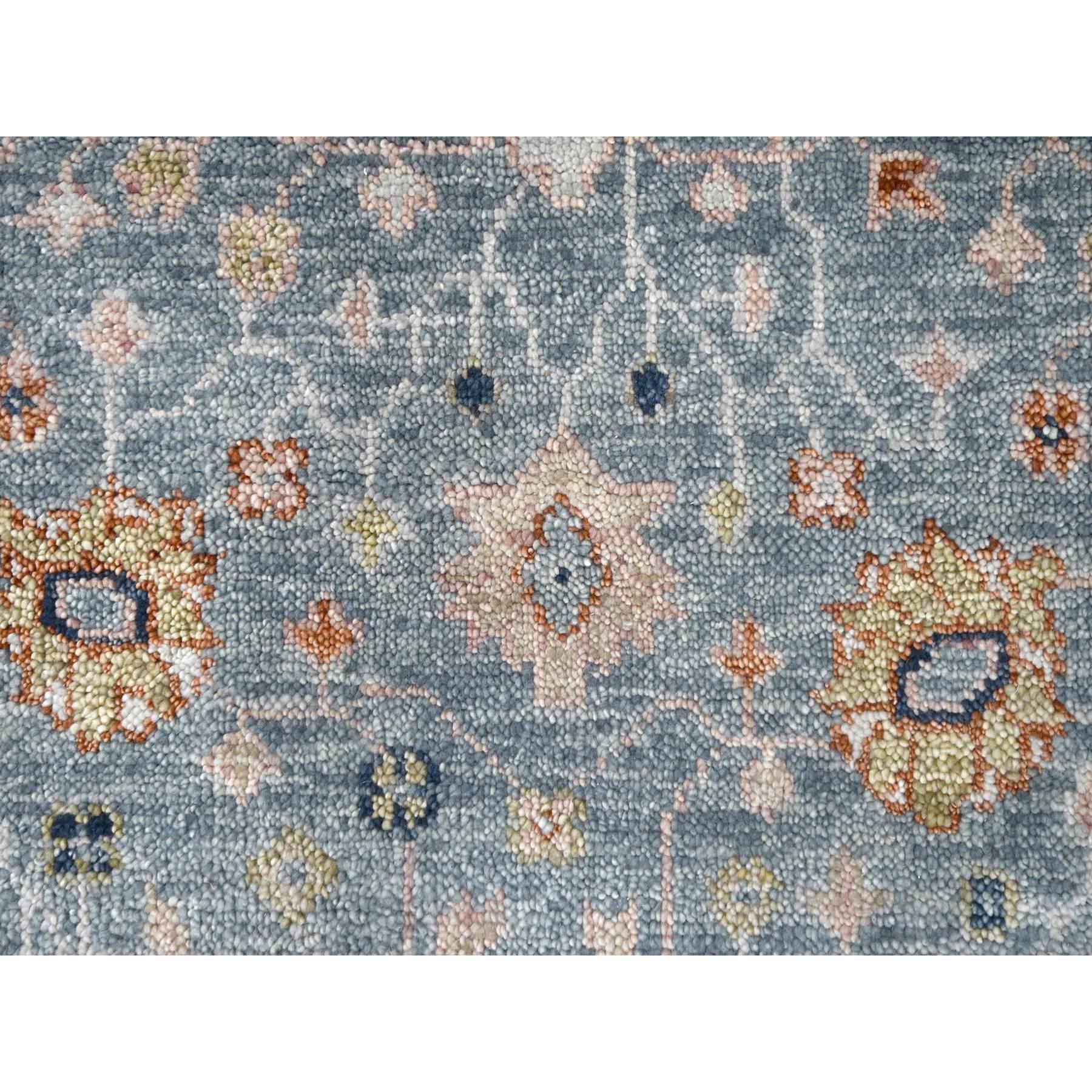 6'x9' Debonair Gray Oushak Design Organic Wool Hand Knotted Oriental Rug In New Condition For Sale In Carlstadt, NJ