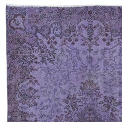 6x9 Ft Deep Purple Handmade Rug, Overdyed Turkish Carpet, Bohemian Rug