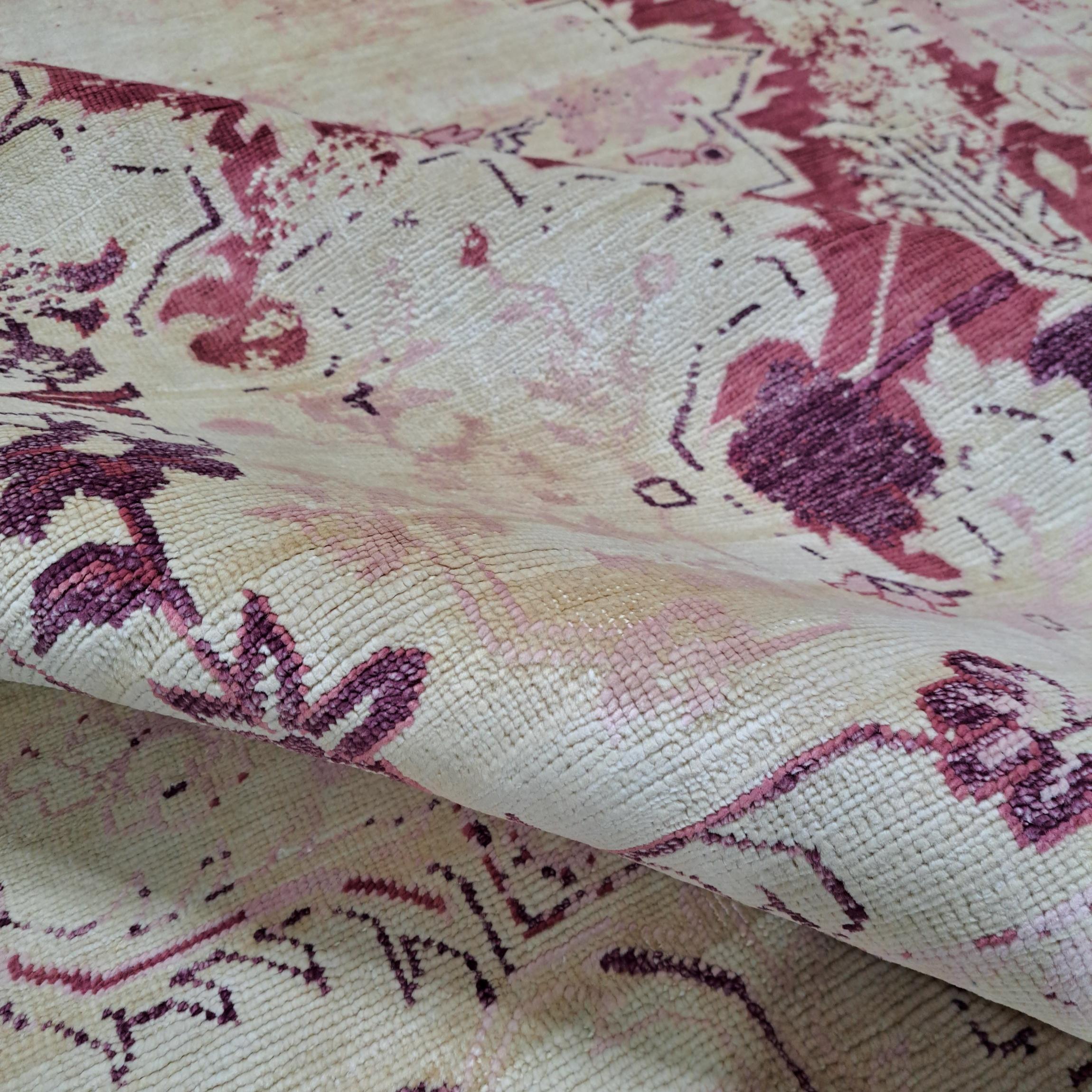 6x9 Ft handgeknüpft Bereich Teppich aus 100% Seide. Zeitgenössischer Wohnzimmerteppich im Angebot 3