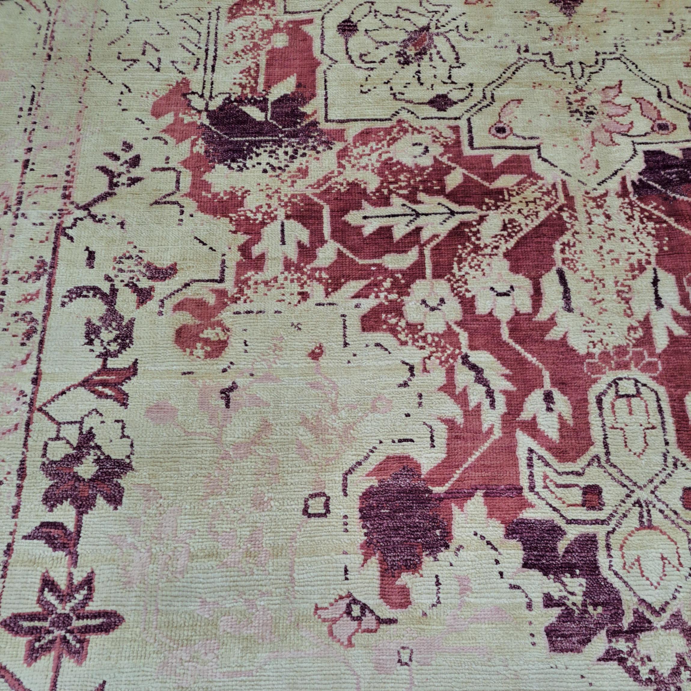 6x9 Ft handgeknüpft Bereich Teppich aus 100% Seide. Zeitgenössischer Wohnzimmerteppich (Indisch) im Angebot