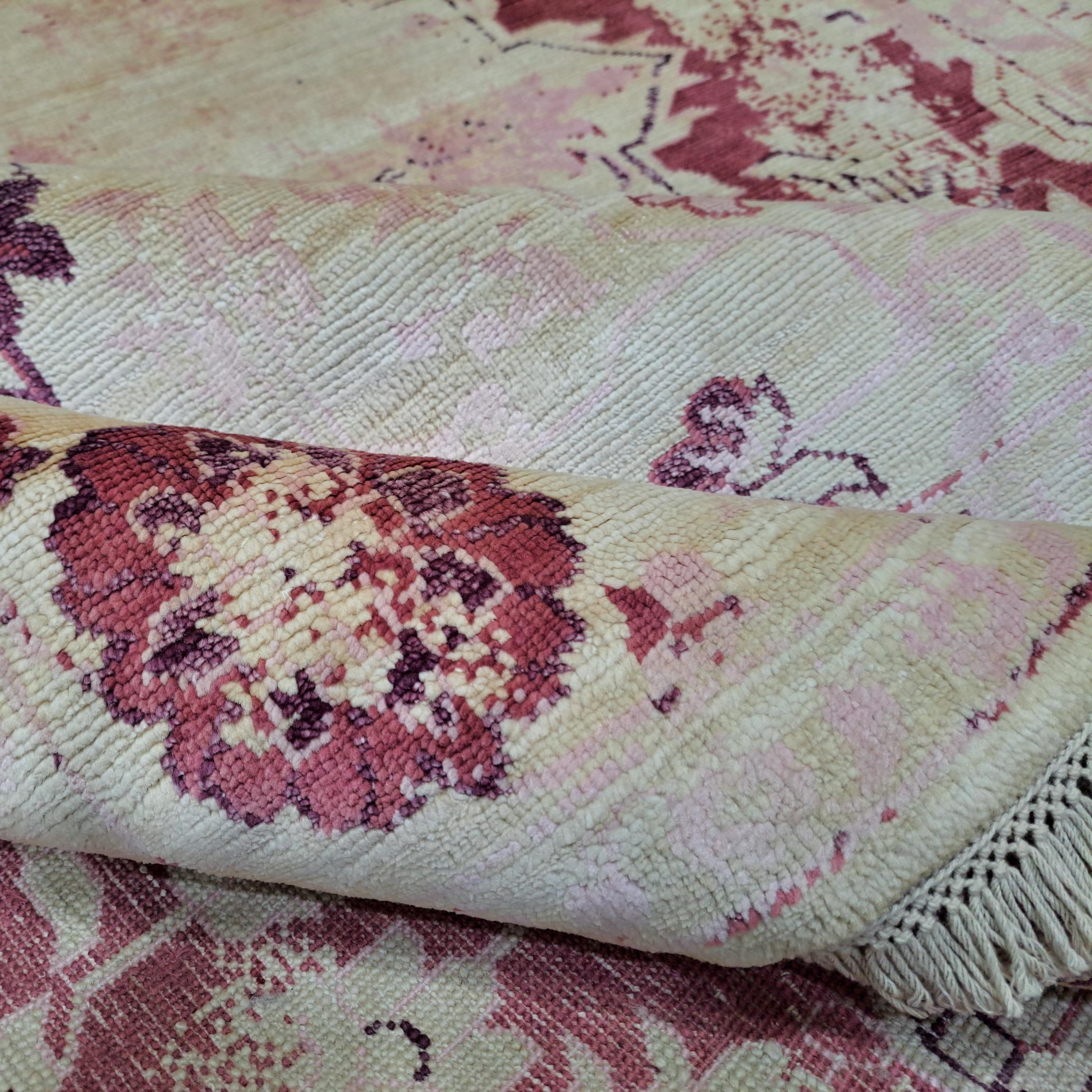 6x9 Ft handgeknüpft Bereich Teppich aus 100% Seide. Zeitgenössischer Wohnzimmerteppich im Angebot 1