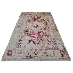 6x9 Ft Hand-knotted Area Rug Made of 100% Silk. Contemporary Living Room Carpet