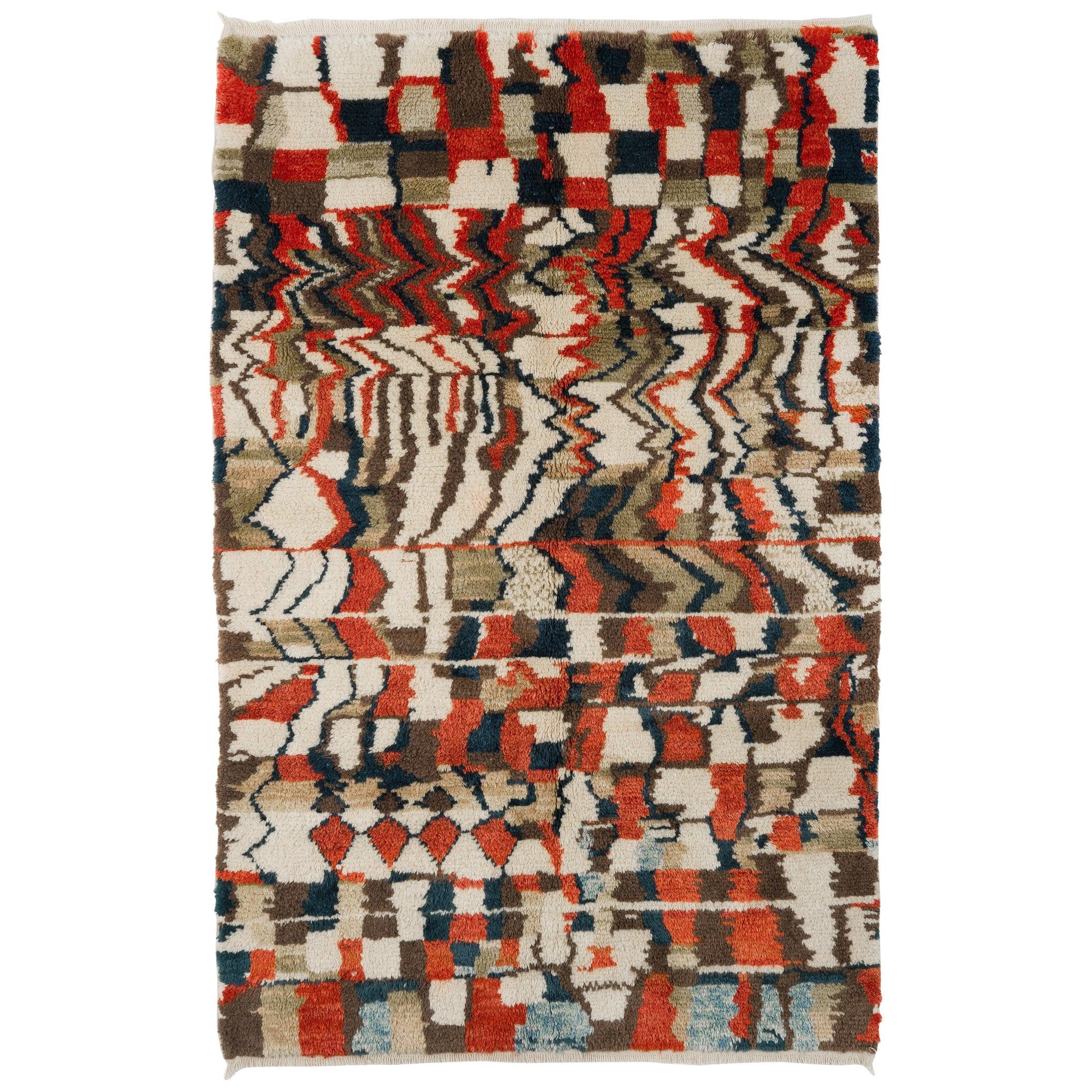6x9 Ft HandKnotted Contemporary Wool Rug with Soft Thick Pile and