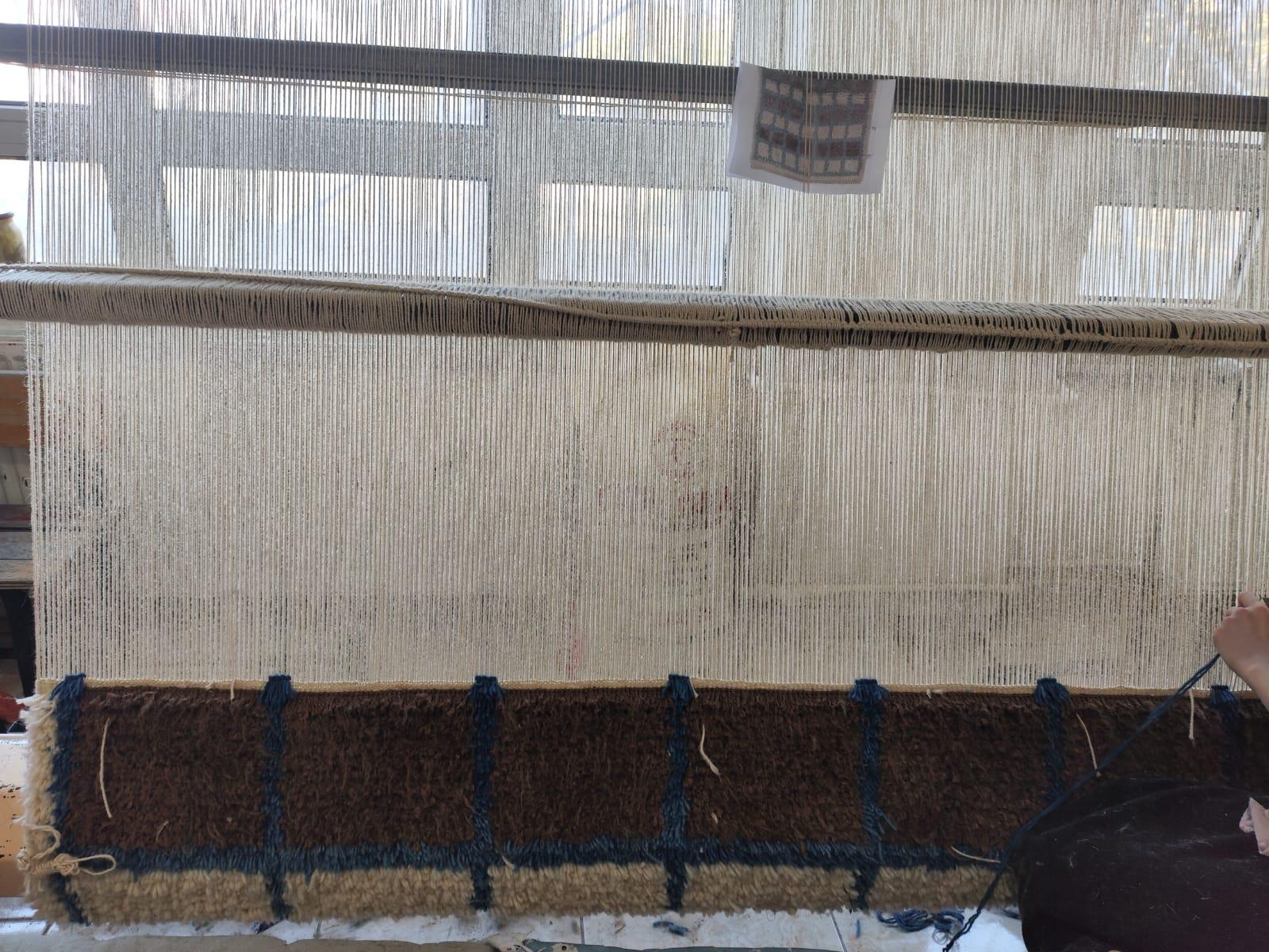 6x9 ft Handmade Checkerboard Design Tulu Rug. All Wool. Custom Options Available For Sale 5