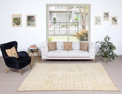 6x9 Ft Handmade Tulu Rug Made of Natural Undyed Wool. Modern Hand Knotted Carpet