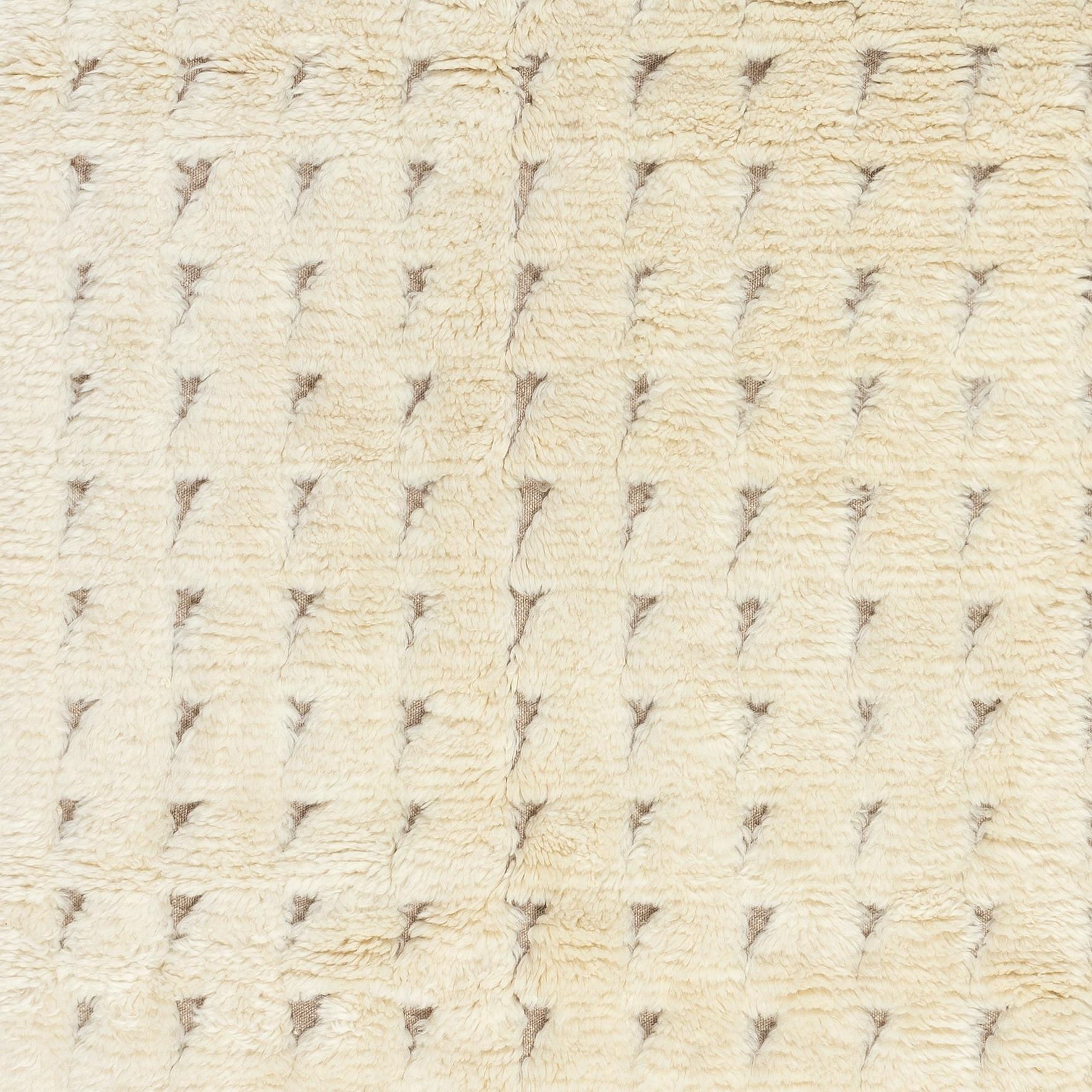 6x9 Fuß handgefertigter Tulu-Teppich aus natürlicher, ungefärbter Wolle. Moderner handgeknüpfter Teppich im Angebot 3