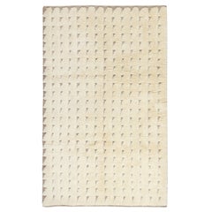 6x9 Fuß handgefertigter Tulu-Teppich aus natürlicher, ungefärbter Wolle. Moderner handgeknüpfter Teppich