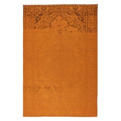 Handgefertigter türkischer Teppich 6x9 Ft. Orange gefärbter Vintage-Teppich für das Wohnzimmer Handgefertigter türkischer Teppich 6x9 Ft. Orange gefärbter Vintage-Teppich für das Wohnzimmer