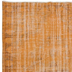 6x9 Ft Orange Area Rug From Turkey, Hand Knotted Contemporary Carpet
