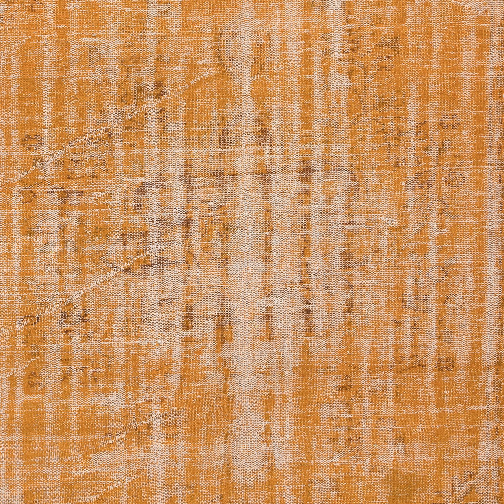 Moderno Tappeto arancione 6x9 Ft dalla Turchia, annodato a mano Tappeto contemporaneo in vendita