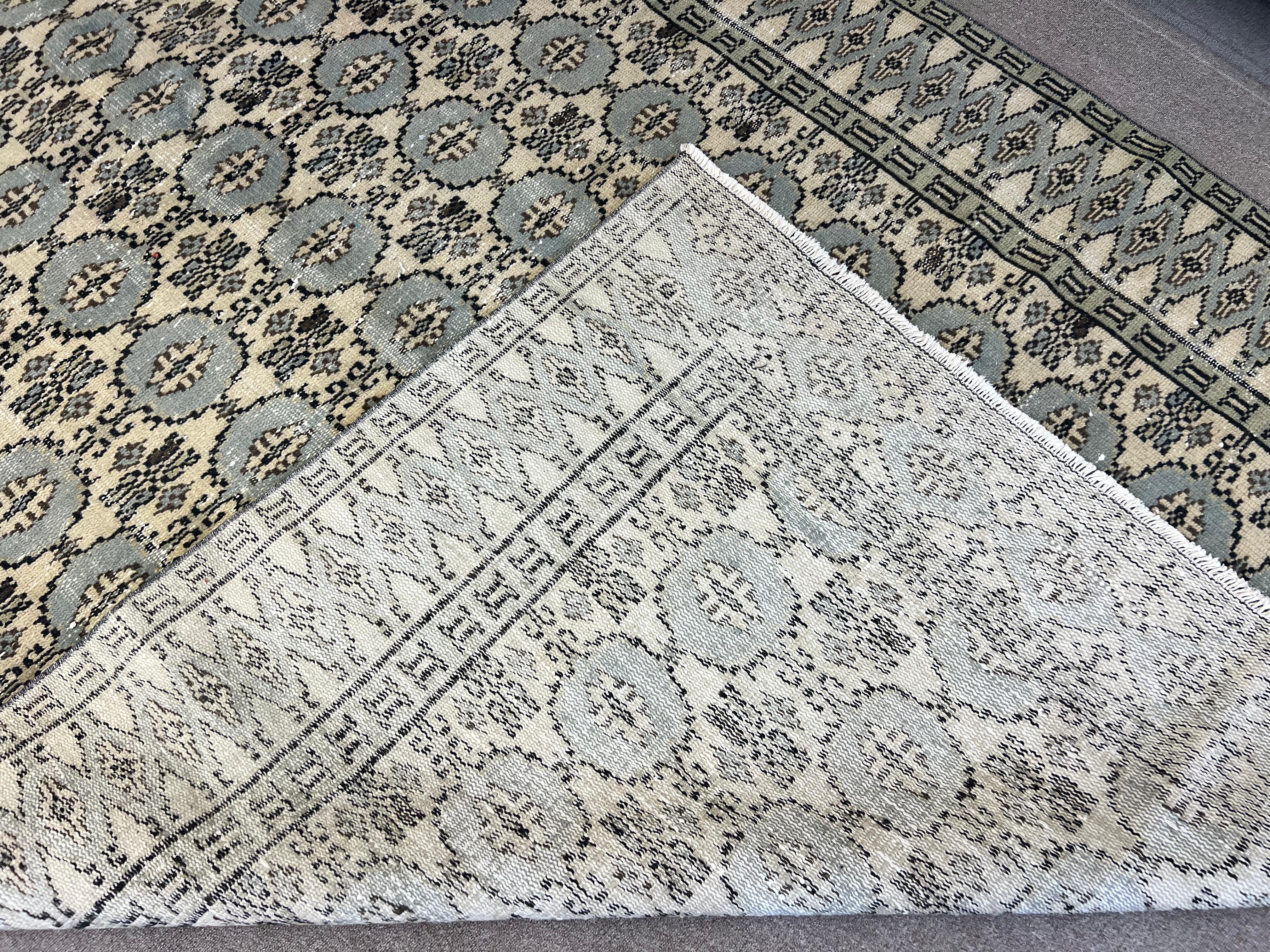 Tappeto Oushak turco vintage fatto a mano 6x9 Ft per la casa di campagna e l'arredamento rustico in vendita 8