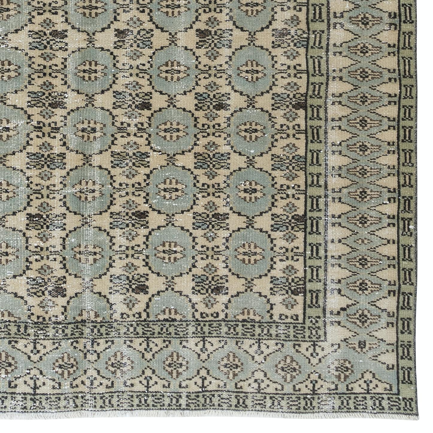 XX secolo Tappeto Oushak turco vintage fatto a mano 6x9 Ft per la casa di campagna e l'arredamento rustico in vendita