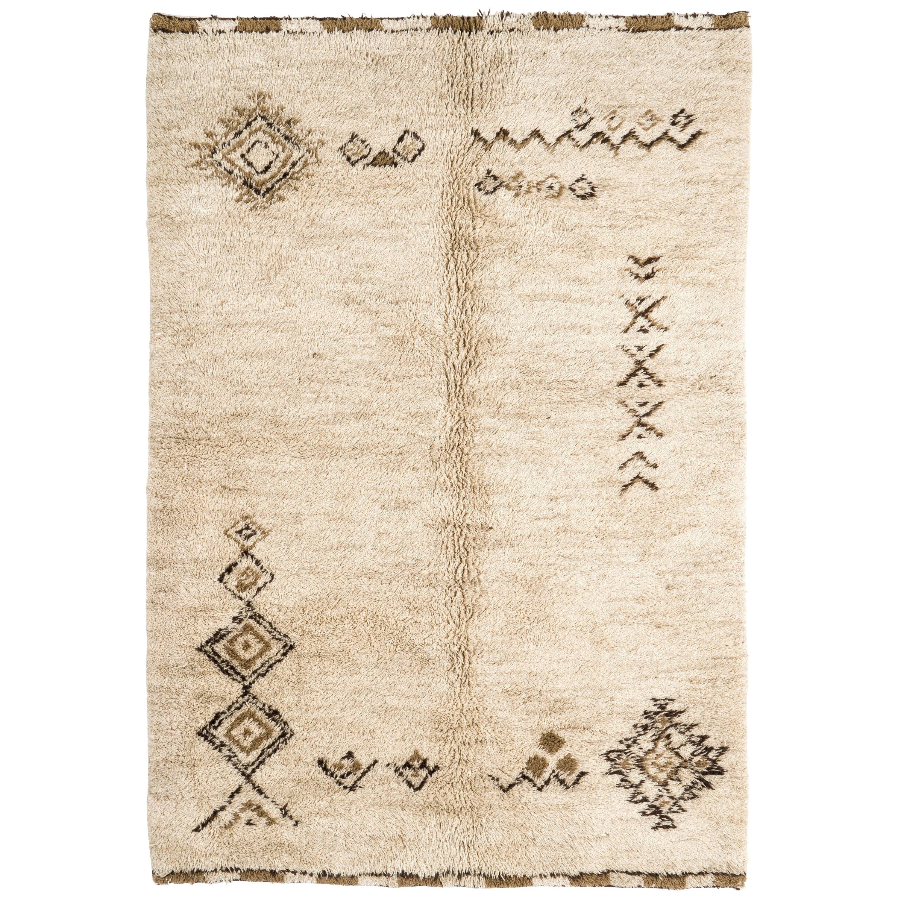 Hand Knotted "Tulu" Rug Made of Natural Un-dyed Wool, Custom Options Available