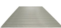 6x9 Gray Hand-Knotted Wool Striated Bands Geometric Modern Carpet Rug