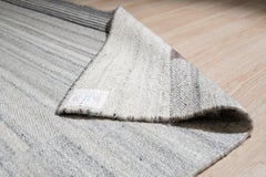 6x9 Gray Handwoven Wool Viscose Framed Linear Texture Geometric Carpet Rug