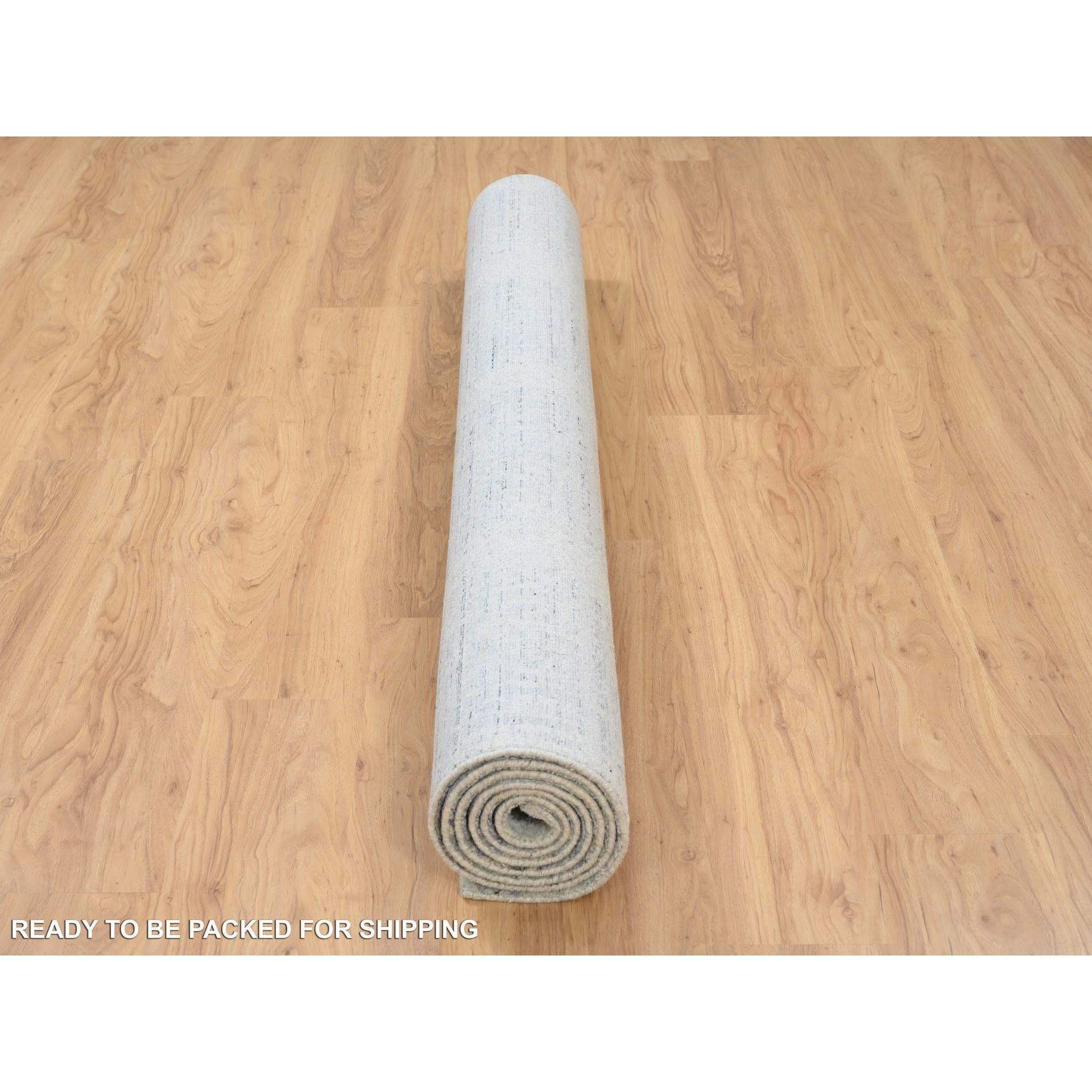 6'x9' Gris, Jacquard tissé à la main, laine et soie végétale, tapis en vente 2