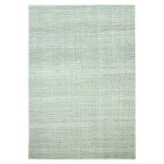 6'x9' Gray Oxidized and Distressed Grass Design Hand Knotted Pure Wool Rug