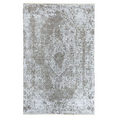 6
x9
 Grey Broken Persian Design Wool And Silk Hand Knotted Oriental Rug