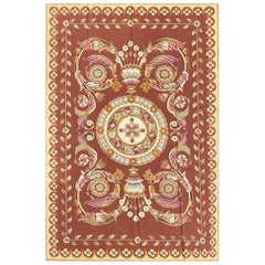 6x9 Hand Knotted French Style Needlepoint Area Rug with Elegant Geometric Design