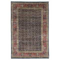6x9 Hand Knotted Herati Style Area Rug, Wool Geometric Floral Design