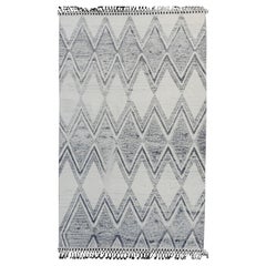 6x9 Ivory Hand-Knotted Wool Diamond Cascade Geometric Modern Carpet Rug
