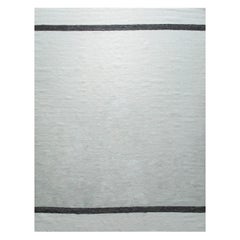 6x9 Ivory Handwoven Wool Understated Banded Geometric Modern Carpet Rug