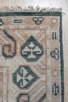 6x9 Luxurious Oriental Green Traditional Geometric Hand Knotted Wool Carpet Rug