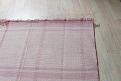 6x9 Maya Giselle Coral Plaid Geometric Kilim Modern Flatweave Wool Carpet Rug