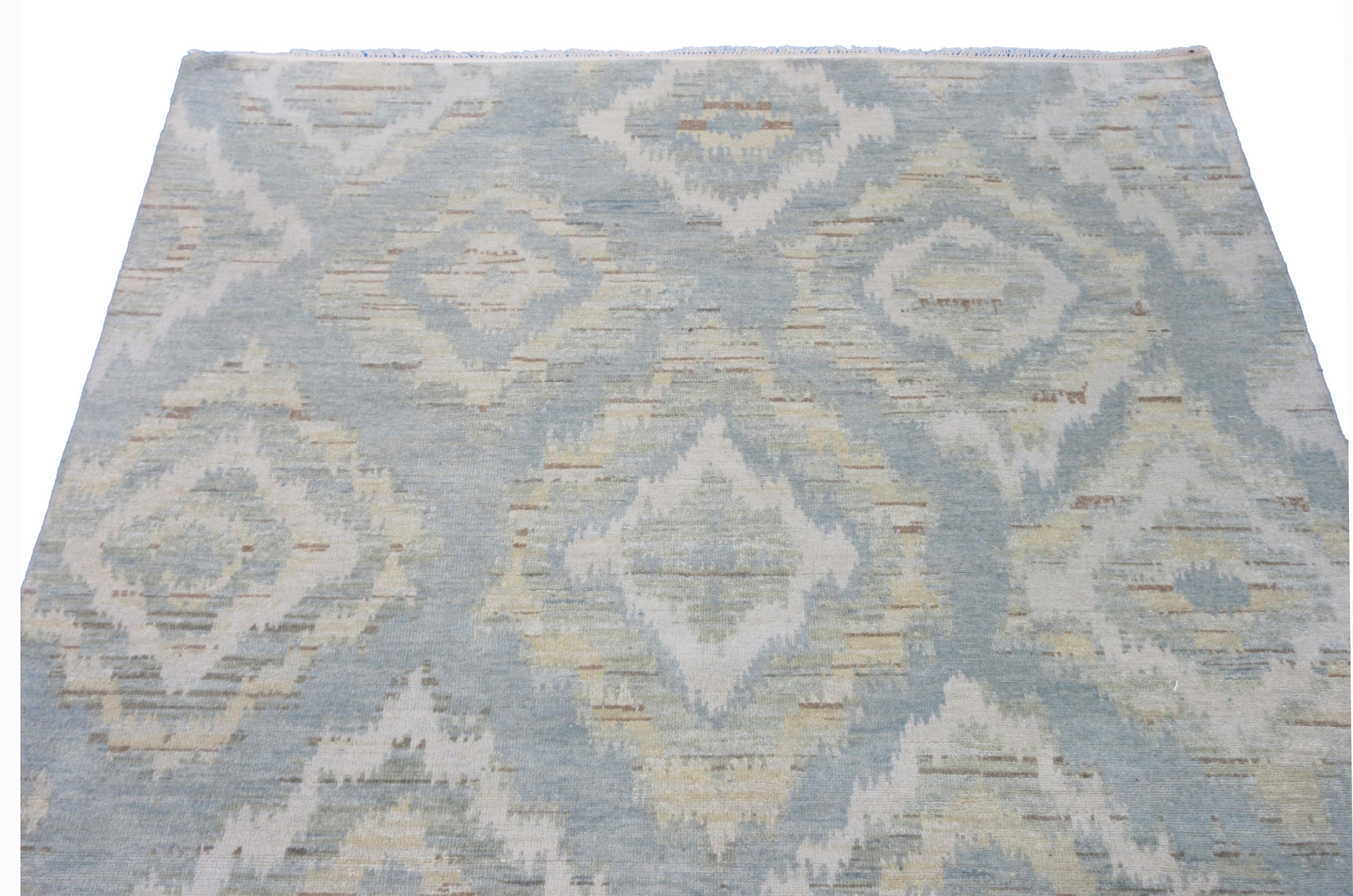 Hand-Knotted Modern Oushak For Sale