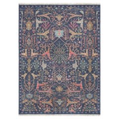 6x9 Navy Bidjar Style Hand Knotted Wool High Quality Rug ( JC - 10012 )