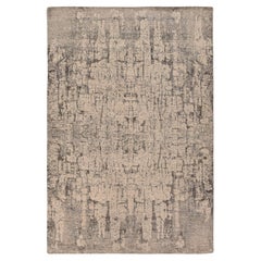 6'x9' Oyster Gray Fossil Design Weich im Griff 100% Wolle Handgeknüpft Teppich
