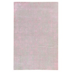 6'x9' Pink Transitional Design Wool and Art Silk Hand Loomed Oriental Rug