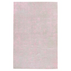 6'x9' Pink Transitional Design Wool and Art Silk Hand Loomed Oriental Rug