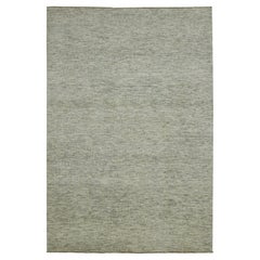 6'x9' Eisbär Weiß Modern Gras Design Handgeknüpft Wolle Orientteppich